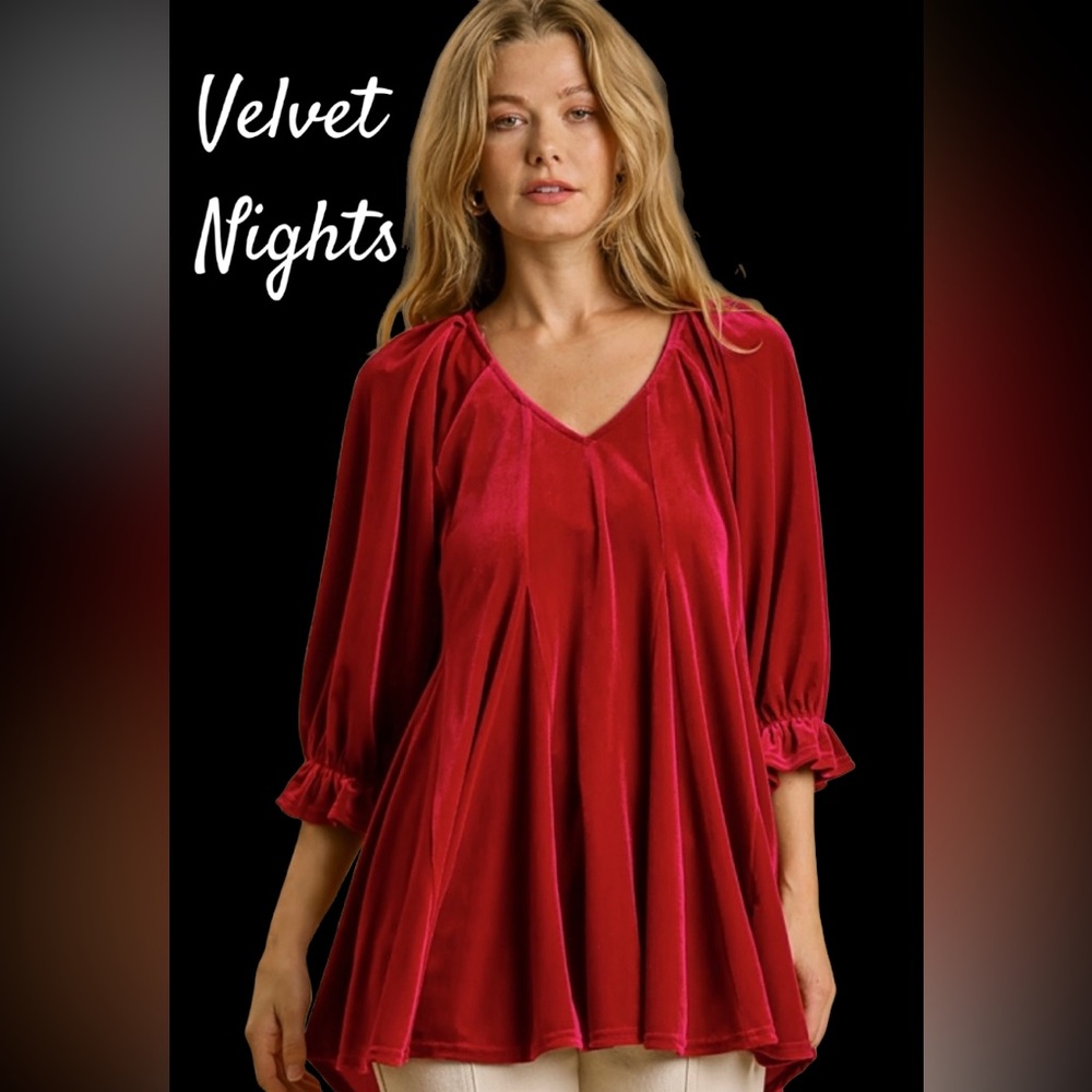 Umgee red velvet top
